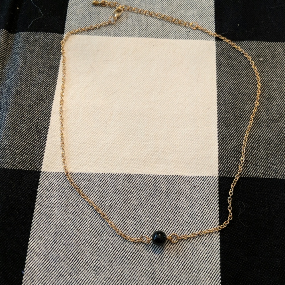 6th borough boutique black onyx gold necklace